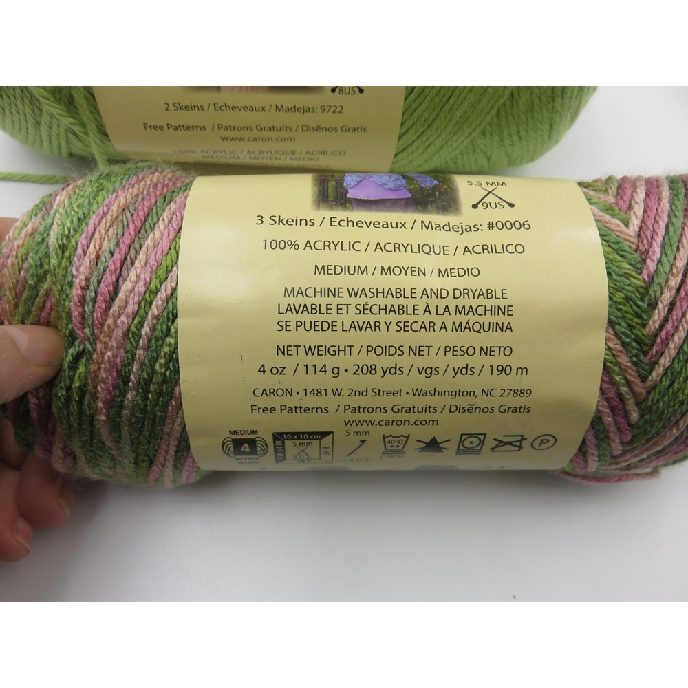 Caron Simply Soft Yarn Green Rose Garden Mary Maxim Mermaid Cocoon Pattern 99032 - Picture 9 of 15